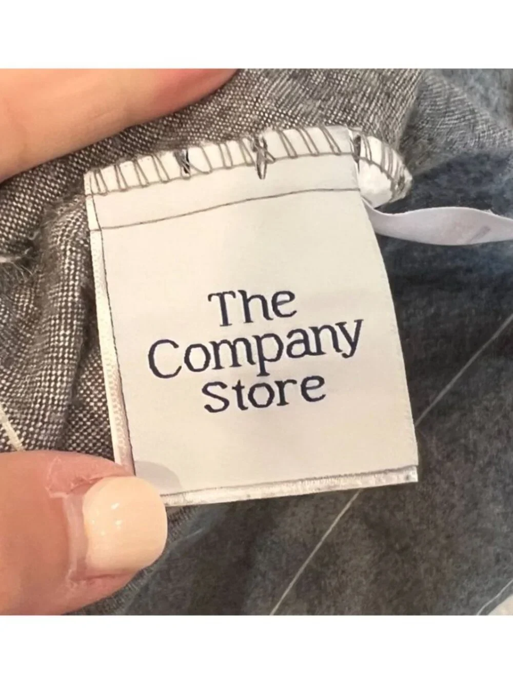 The Company Store Gray Pinstripe 100% Cotton King Duvet Cover & Sheet Set